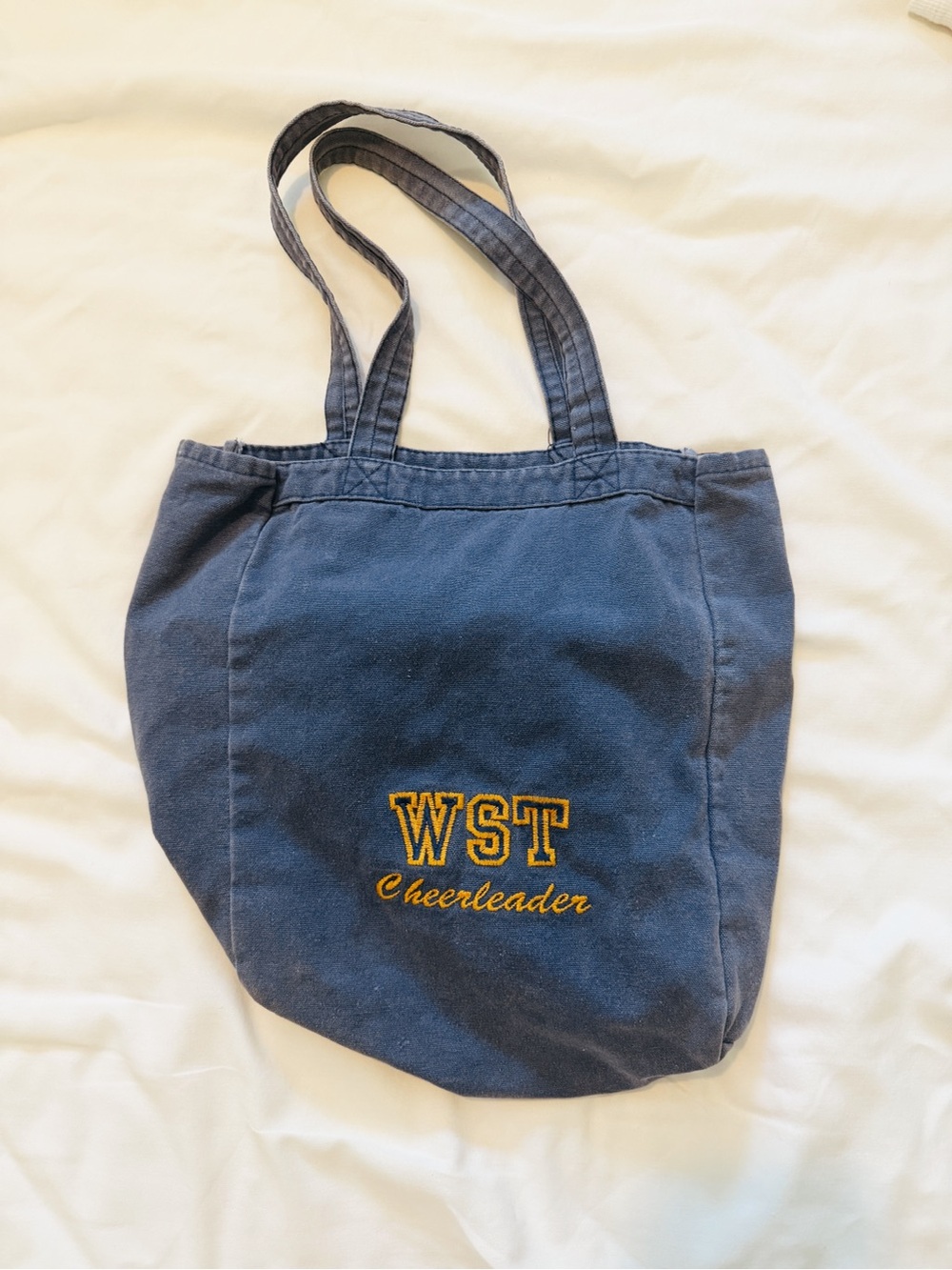 WST Vintage Cheerleader Navy Canvas Tote Bag